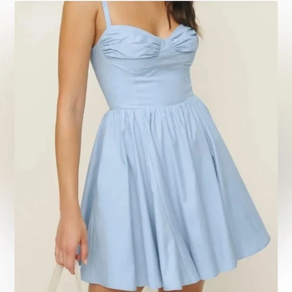 Reformation blue mini dressNEW